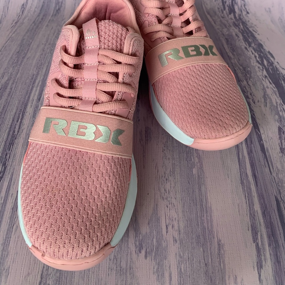 RBX Women's Training Slip On Lace Up Knit Running Sneaker Mve Lt Pink US 6.5 GUC
